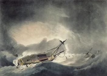 Wzmożona burza, rycina Francisa Jukesa (1745-1812) wydana w 1795 r. (akwatinta)